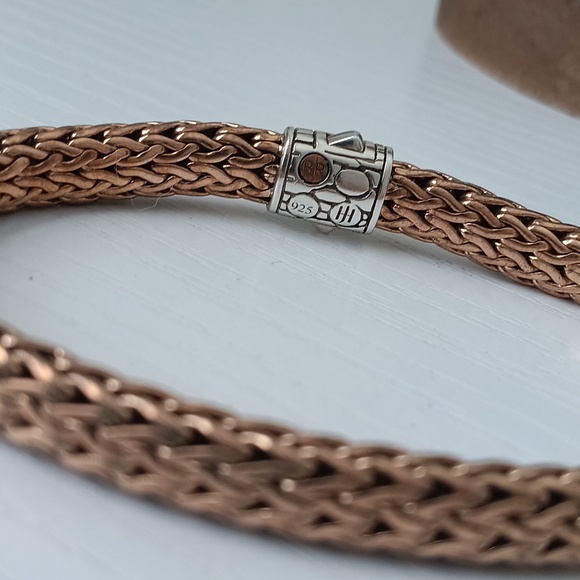 John Hardy Men's Bronze & Sterling Silver Woven Bracelet - Picture 2 of 4
